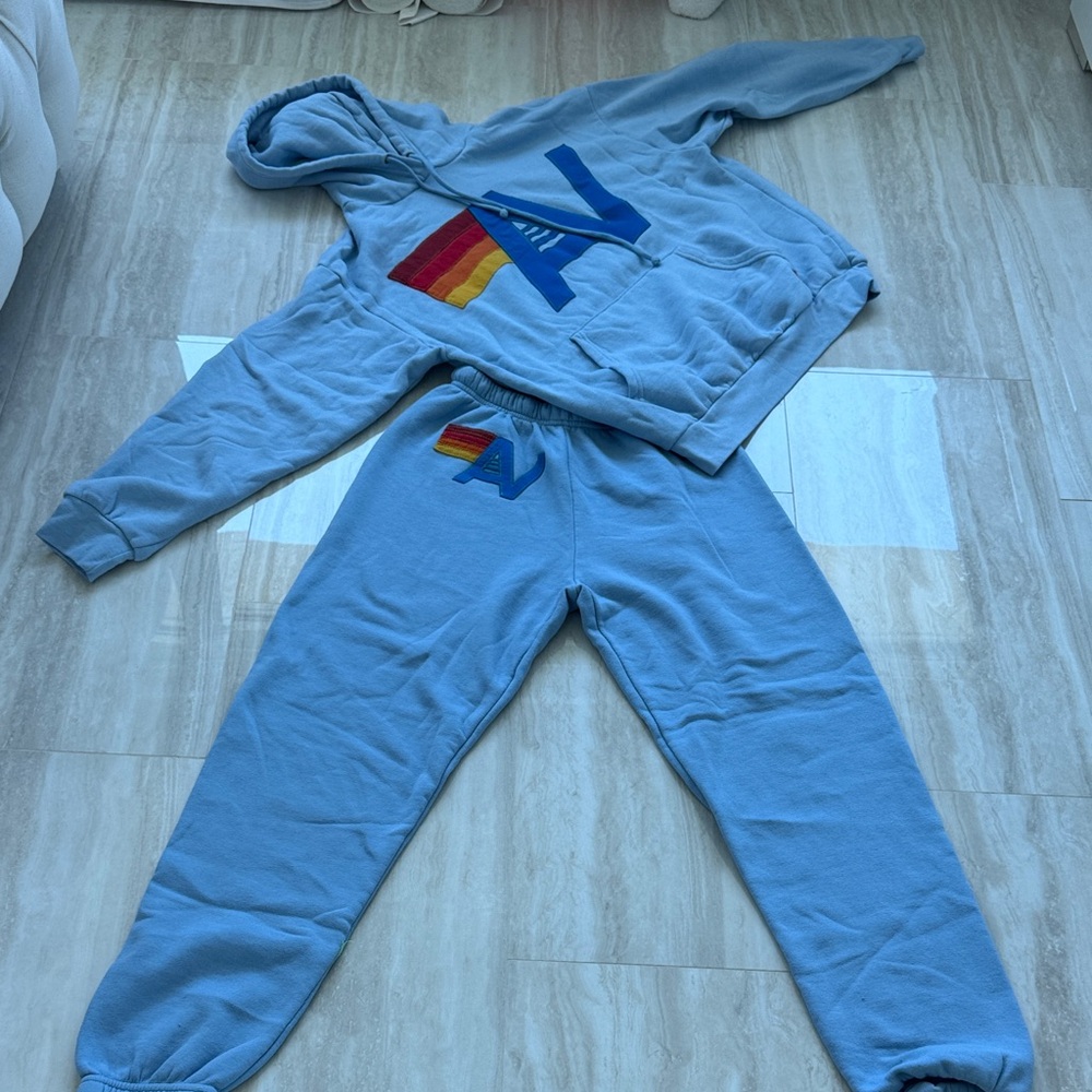 Aviator Nation men or women’s  Blue Hoodie and Sweatpants Set size S